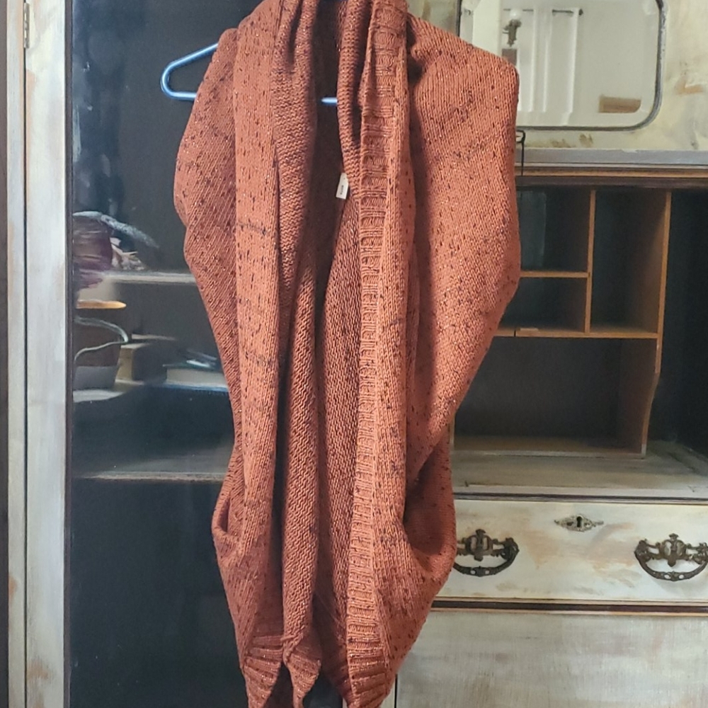 Anthropologie Moth cocoon sweater rust EUC
